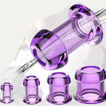 4 Pcs Soft Silicone Hollow Anal Plug Set Peep Anal Expansion Wearing Anal Plug Kit For Adult Transparent Sm Bed Game Toys(Transparentpurple)