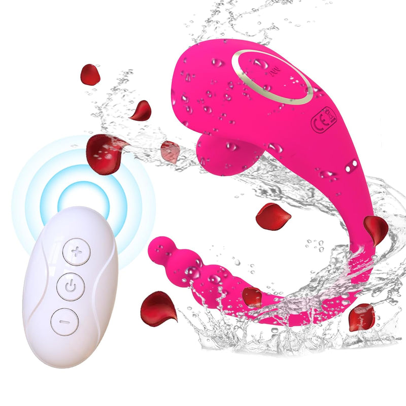 2 In 1 Wearable Clitoral Vibrator Sex Toys For Women,Invisible Quiet Butterfly Panty Sex Stimulator With,10 Powerful Vibrations,Clitoris Anal Stimulation Adult Sex Toys(Rose Red)