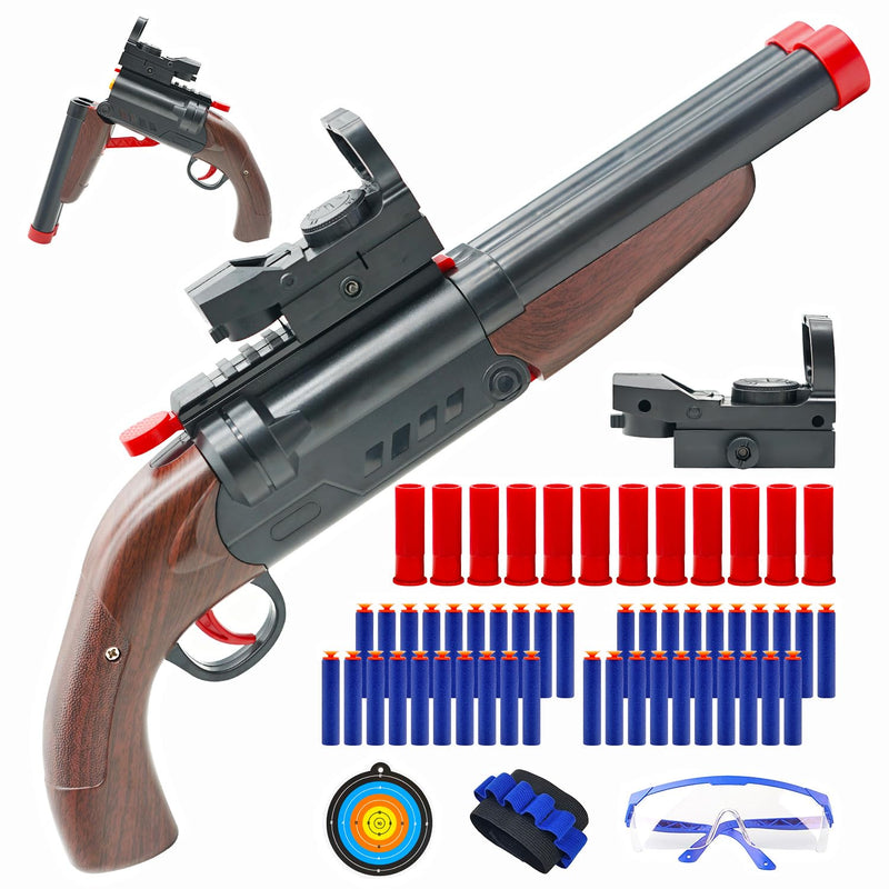 Double Barrel Toy Foam Blaster Foam Squirt With Suction Dart And Catridge,