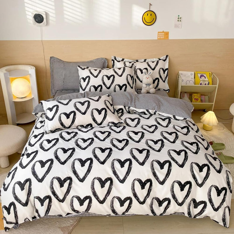 Love Comforter Sets Full Black And White Bedding Comforters Cotton Women Girls