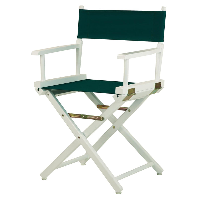 18" Director'S Chair White Frame With Hunter Green Canvas