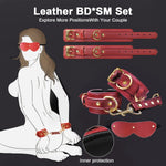 Sex Bondage Bdsm Kit Restraints With Adjustable Pu Leather Handcuffs Ankle Cuff Blindfold Adult Beginner Sm Game Play,Bondage Set Adult Sex Toys For Men Women And Couples