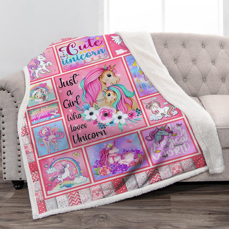 Unicorns Blanket Gifts For Girls - Presents For Unicorn Lovers Daughter Teen W