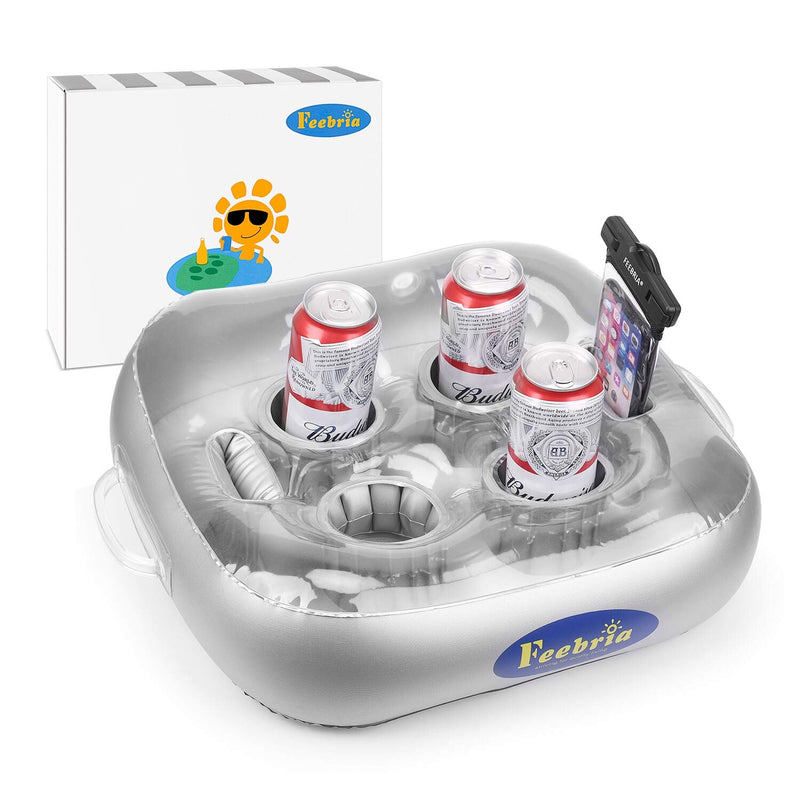 Inflatable Floating Drink Holder With 4 Holes Large Capacity,Drink Float Fo