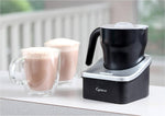 Froth Pro Milk Frother for Cappuccino, Espresso, Latte and Hot Chocolate, 7" x 5" x 6", Black/Matte Silver