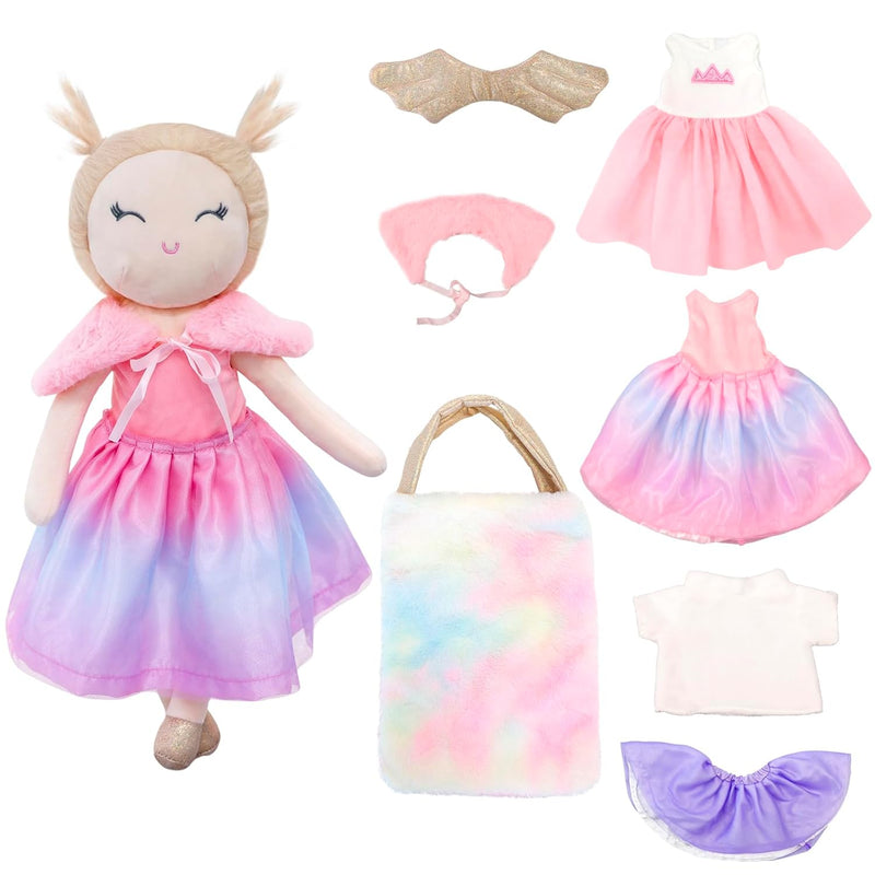 Perfectto Design Ballerina Princess Doll Stuffed Animal For Girls Toy Set