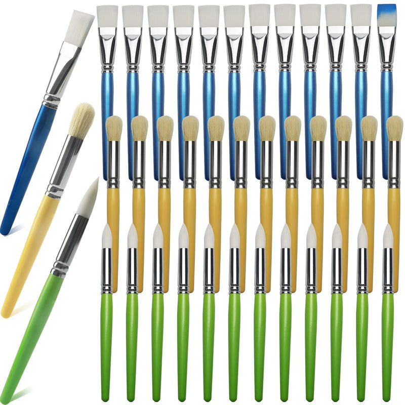 36 Pcs Kids Paint Brushes, Bulk Classroom Art Supplies for School & Homeschool