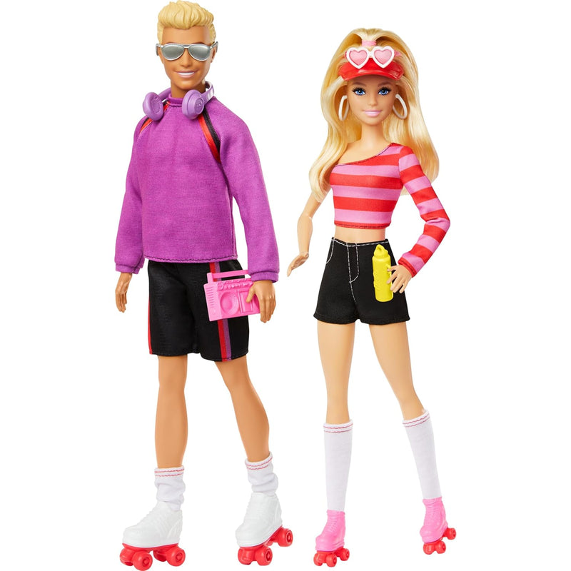 Barbie Fashionistas Set with 2 Fashion Dolls & 6 Accessories, Ken Roller-Sk