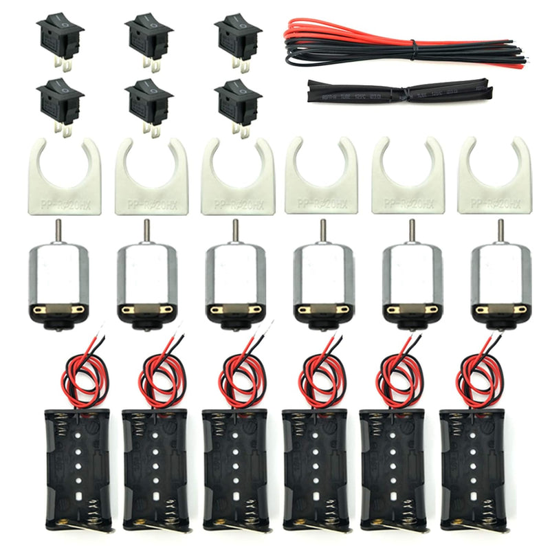 EUDAX 6 Set Small DC motor Mini Electric Hobby Motors 1.5V-3V 24000RPM with
