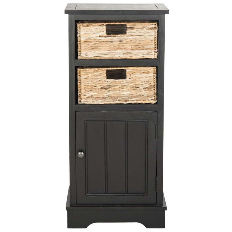 American Homes Collection Connery Distressed Black Cabinet