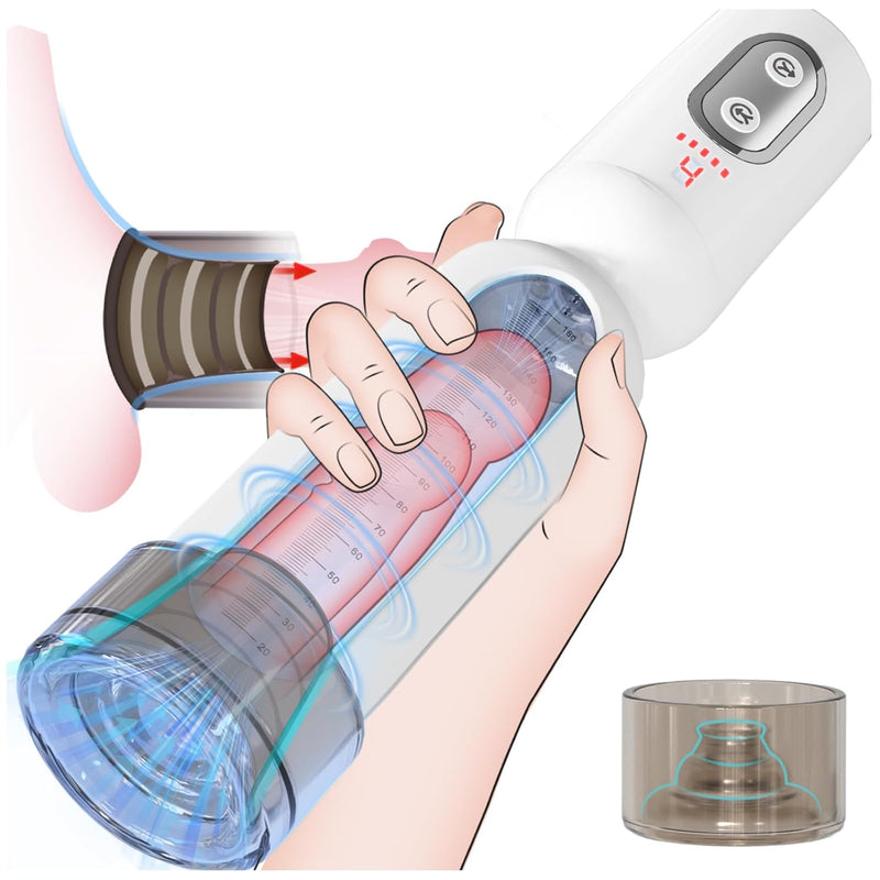 Electric Penis Vacuum Pump Enlarger With Anti-Strain Silicone Sleeve, Cock Extender Enhancer Stretcher With 4 Suction Modes, Male Masturbator Adult Sex Toys For Men Extension, Sex Machine