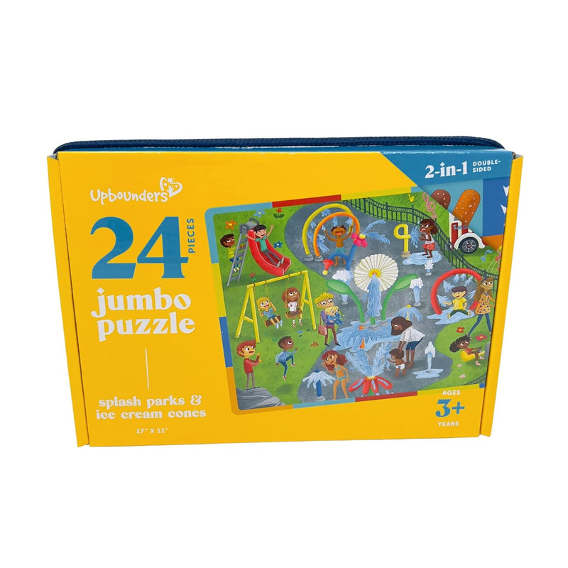Splash Parks And Ice Cream Cones Double Sided 24 Piece Kids Puzzle Colorful