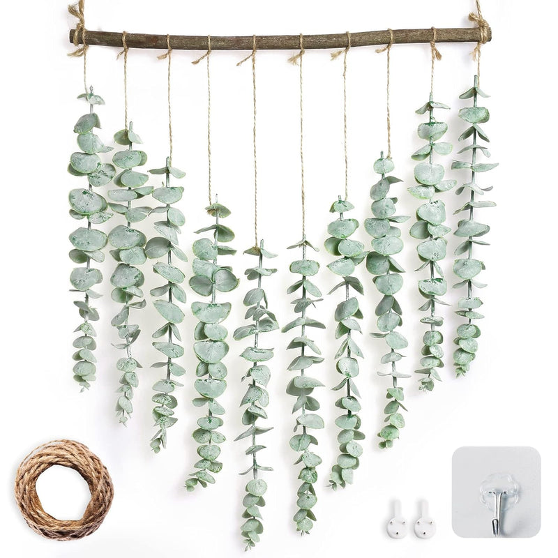 Artificial Eucalyptus Wall Hanging Decor, 15.7'' Fake Eucalyptus Leaves Greene