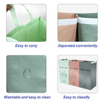 Separate Recycling Waste Bin Bags for Kitchen Home - 42 Gallon Recycling Bins (Pink, Green, Gray) Waste Trash Sorting Organizer, Reusable Waterproof, Pack of 3 Bags