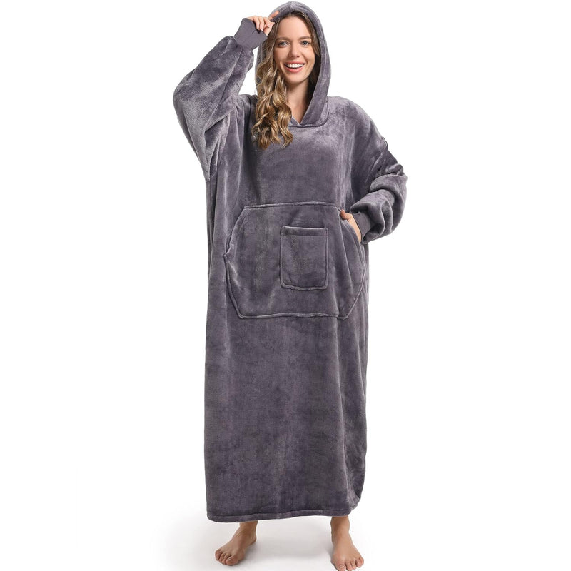 Oversized Wearable Blanket Sweatshirt, Super Thick Warm Fleece Cozy Sherpa Hoo