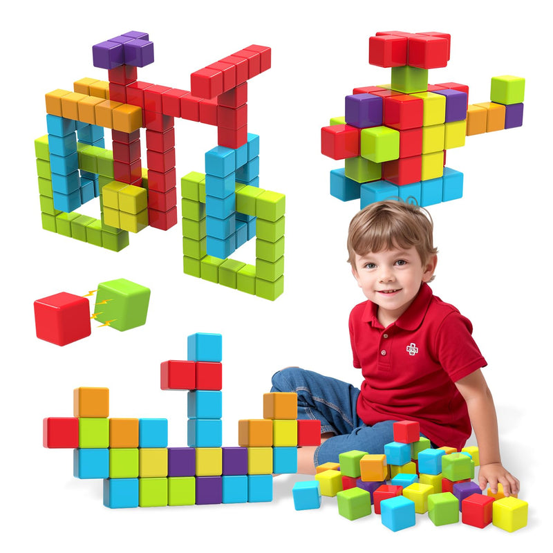Magnetic Building Blocks, 1.65 Inch Large Magnetic Stacking Cubes For Toddl