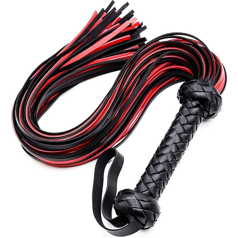 Whips 30" Leather Horse Crop, Red And Black Riding Crop Whip, Faux Leather Crop Whips, Leather Horse Crop Whip For Couples
