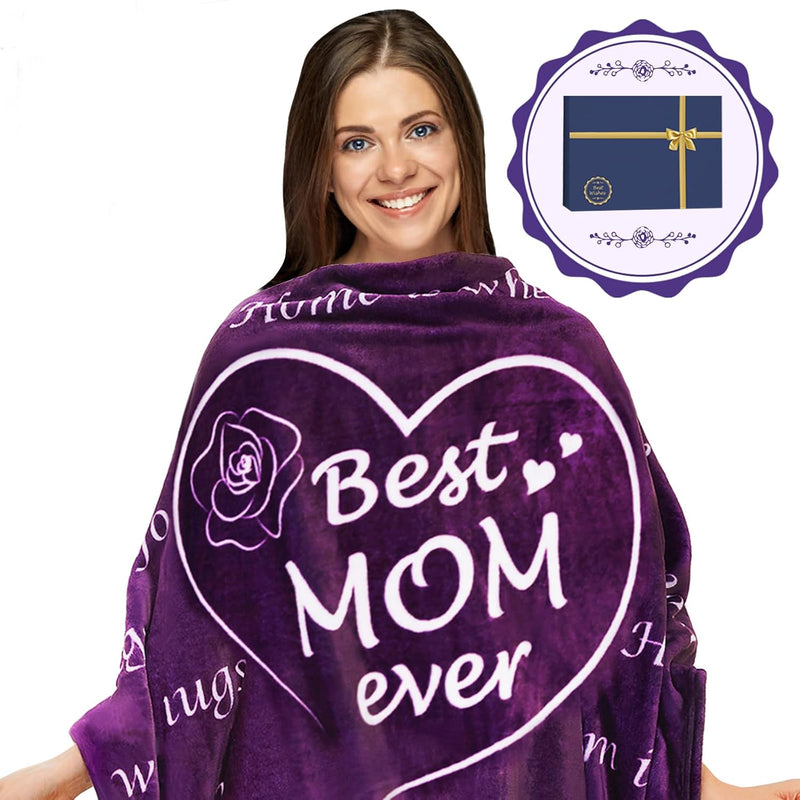 Gifts For Mom Mothers Day Blanket - I Love You Mom - Mom Birthday Gifts For Mo