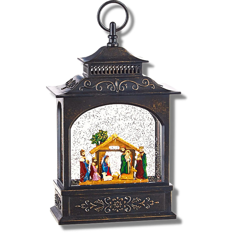11" Nativity Lighted Water Lantern