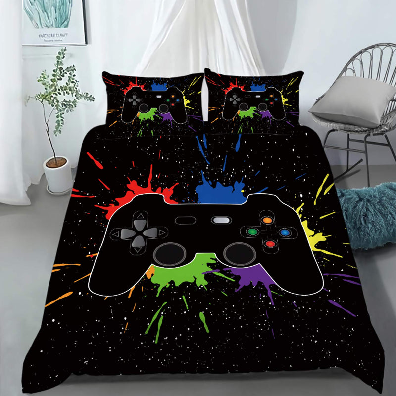 Gamer Bedding Sets For Boys, Gaming Duvet Cover Set Queen Size,Boys Video Game