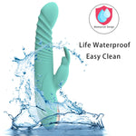 G Spot Vibrator Waterproof & Rechargeable Realistic Silicone Dildo Vibrator With 10 Vibrating Modes, Rose Sex Toys For Women Blue