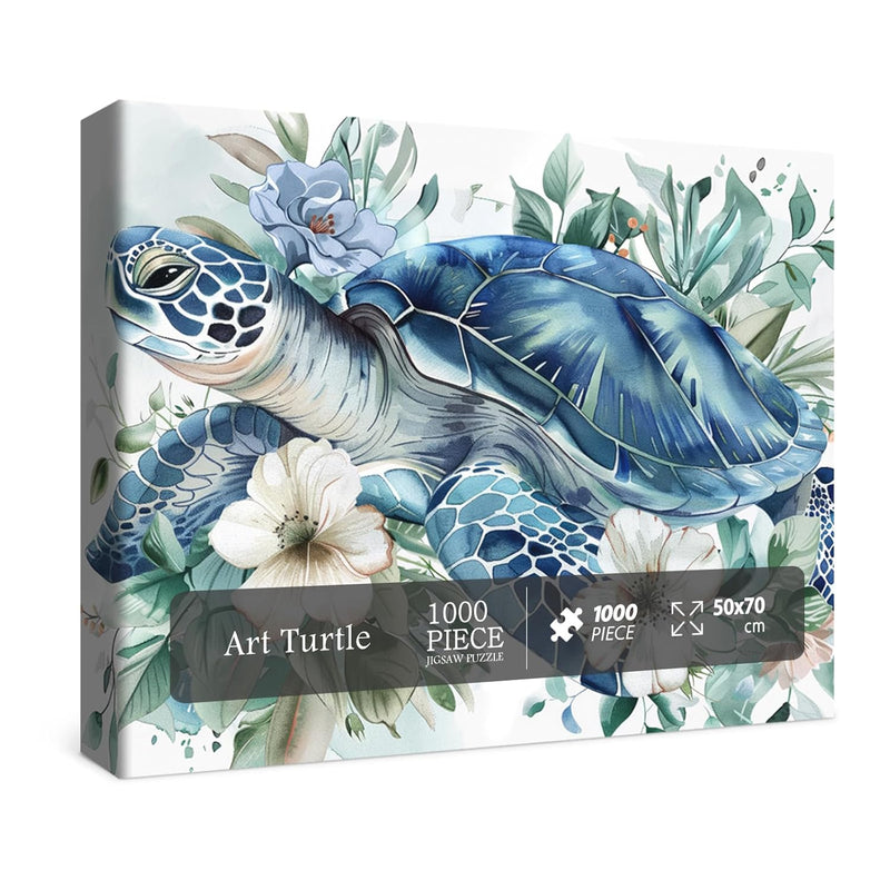 Sea Turtle Puzzles Flower Puzzle For Adults 1000 Pieces, Animal Art Jigsaw