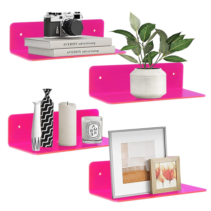 Acrylic Floating Shelves 9 Inch 4 Pack Adhesive Wall Shelf For Funko Pop Figur
