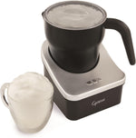 Froth Pro Milk Frother for Cappuccino, Espresso, Latte and Hot Chocolate, 7" x 5" x 6", Black/Matte Silver