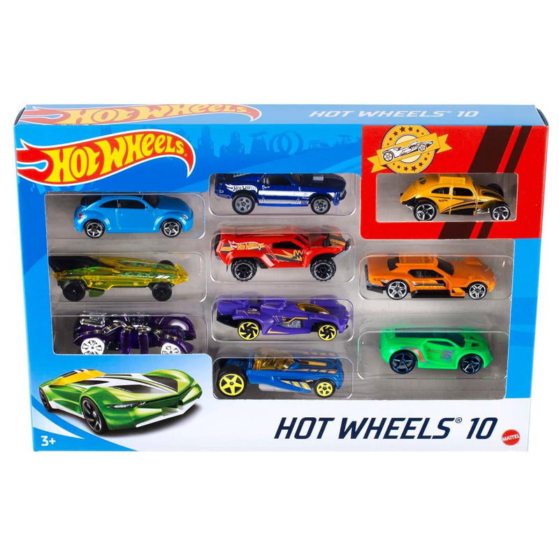 Hot Wheels Toy Cars & Trucks 10-Pack, Set of 10 1:64 Scale Vehicles, Includ