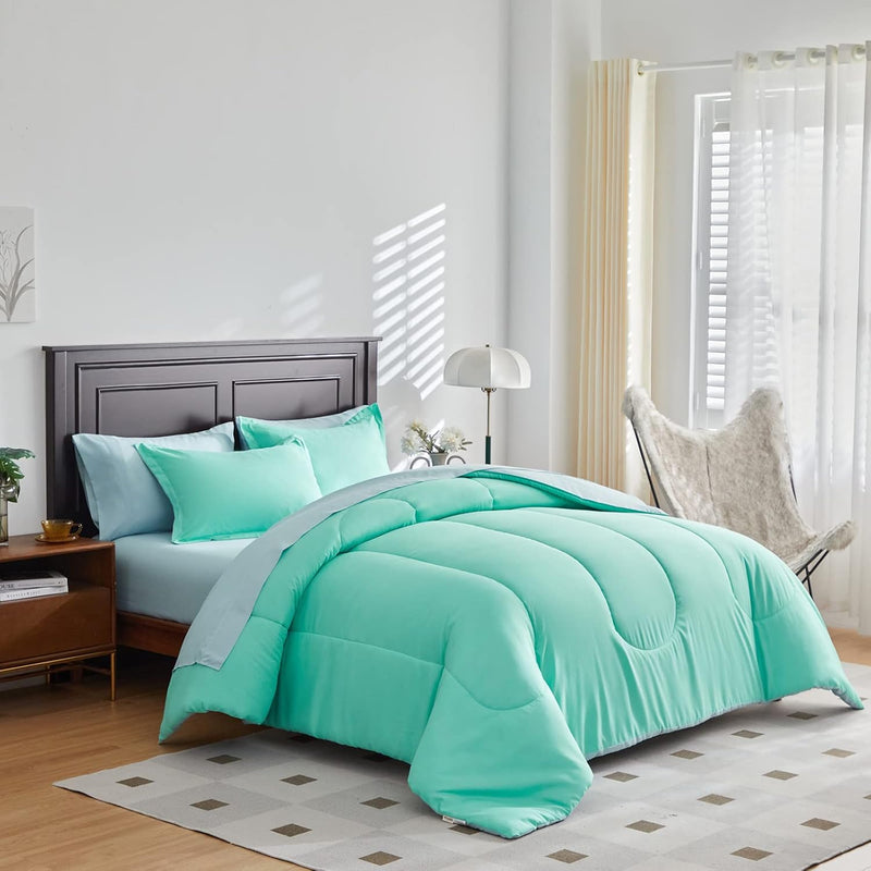 Teal Twin Comforter Set 6 Pieces Bed In A Bag With Spring Comforter Twin Size,