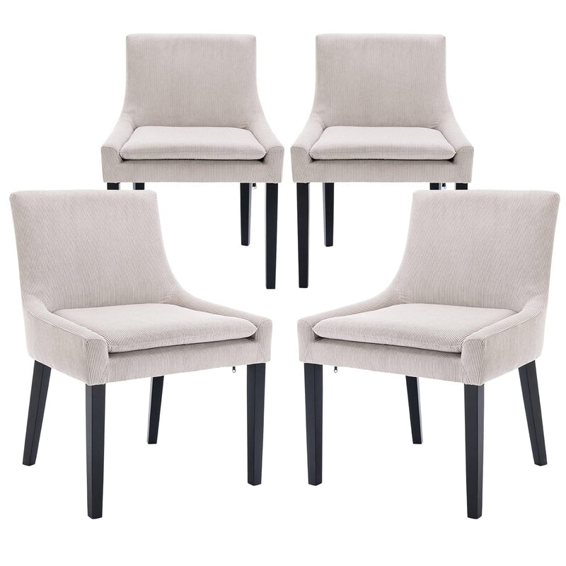 Modern Dining Chairs Set Of 4, Upholstered Corduroy Accent Side Leisure Chairs
