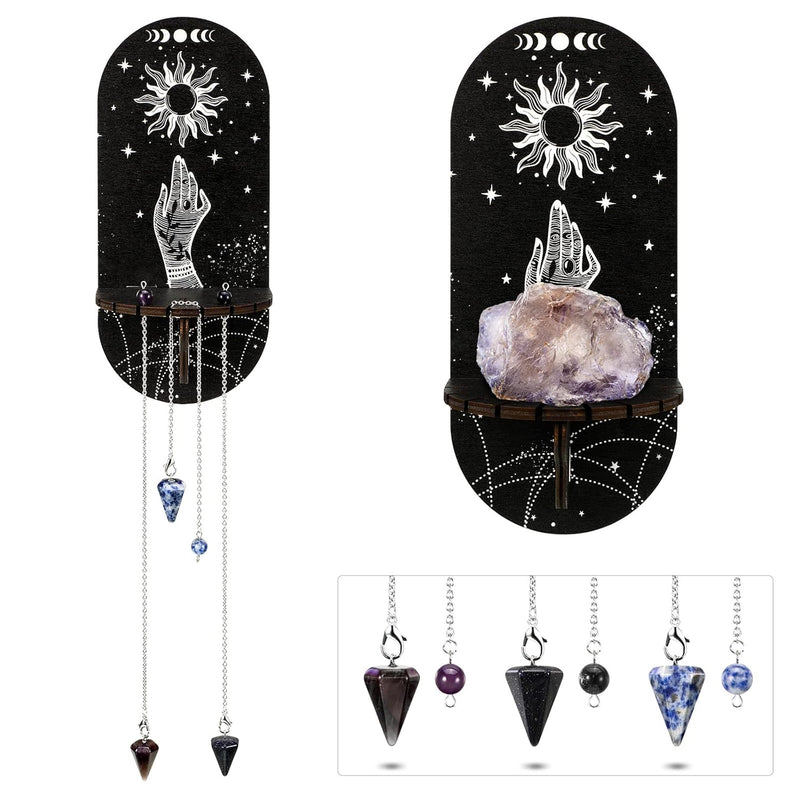 Small Crystal Shelf Black Crystal Display Shelf Magical Boho Hand Shelf Witch