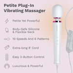 Petite Plug-In Vibrator Wand - Vibrating Wand Massager White