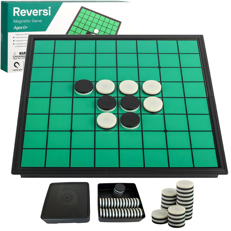 Reversi Game 9.7" Travel Board Game Portable Extra 2 Storage Box Folding Bo