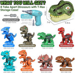 8-Piece Take Apart Dinosaur Building Kit with Toy Drill for Kids Ages 3+