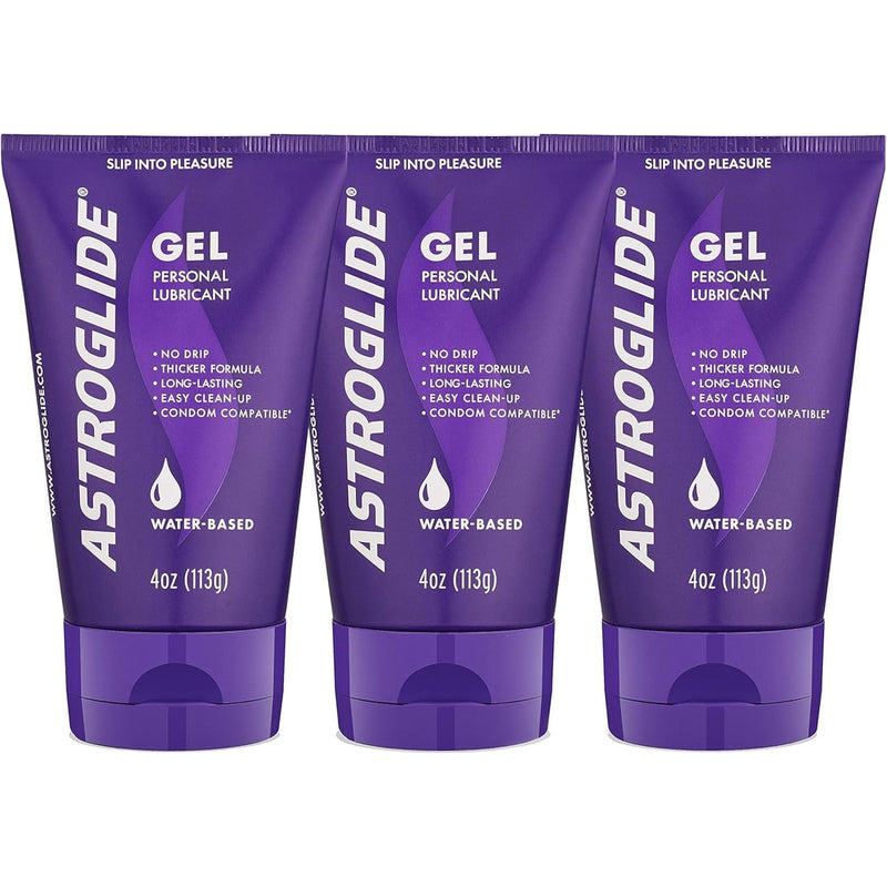 Ultra Thin Condoms 36 Count With Astroglide Gel Lubricant, Water-Based Personal 4 Oz 3 Pack