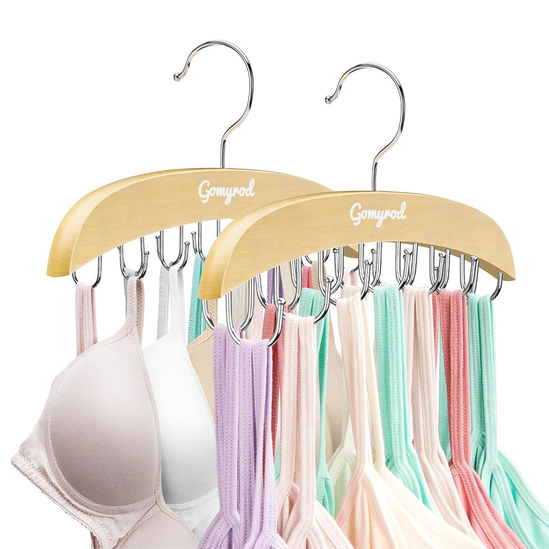 Bra Hanger For Closet, Tank Top Hanger Premium Wooden Closet Foldable Metal Hook