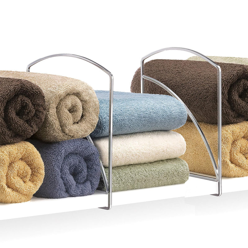 Lynk Shelf Dividers - Closet Shelf Organizer (Set Of 2) - Chrome