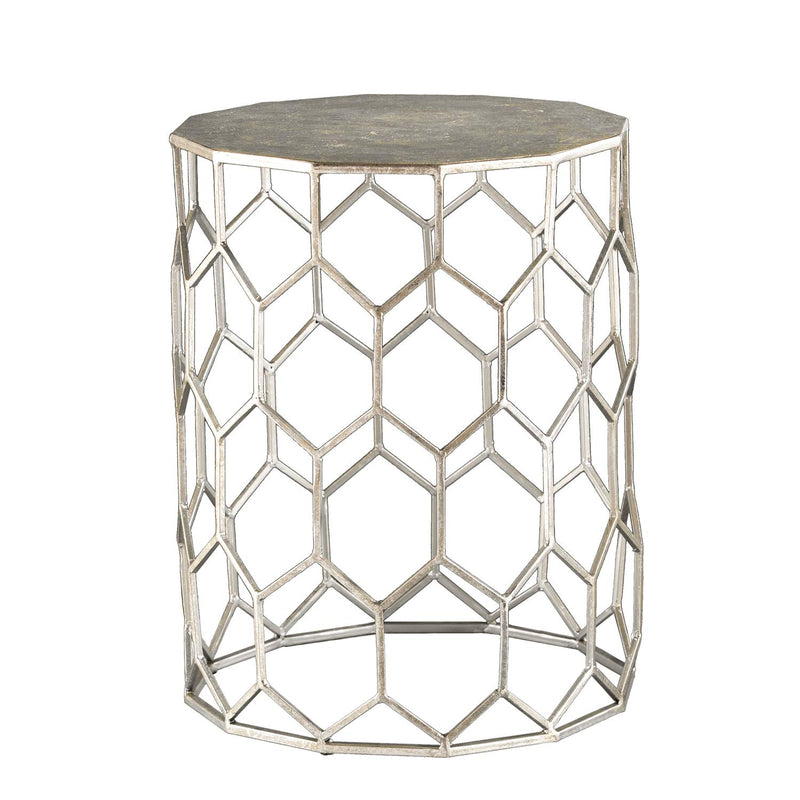 Sei Furniture Clarissa Metal Accent Table, Silver