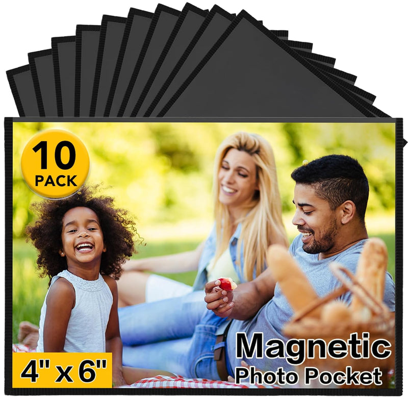 Magnetic Picture Frames 10 Packs-Fridge Magnetic Photo Frames-Holds 4 X 6 Inch