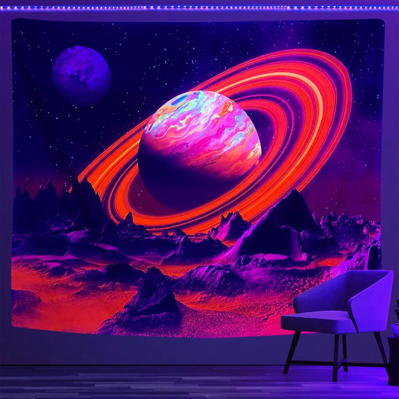 Black Light Posters For Adults And Teens, Nebula Galaxy Backdrop Planet Uv Tap