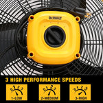 DXF1840 Floor Fan, Industrial Fan, 18 Inch High Velocity Fan with 3-Speed Heavy Duty Air Circulator and 180 Adjustable Tilt, Large Electric Metal Rotating Garage Fan, Drum Fan for Work, Yellow