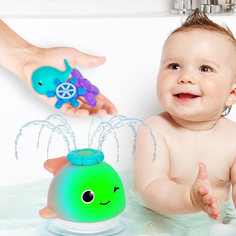 ArtCreativity Light Up Whale Bath Toy Sprinkler - Spraying Whale Bath Toy w