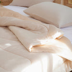 Queen Comforter Set Kids - Cooling And Warm Bed Set, Beige Reversible All Season Cooling Comforter, 3 Pieces, 1 Queen Size Comforter (88"X88") And 2 Pillow Cases (20"X26")