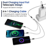 6 In 1 Multi Charging Cable [3Pack 4Ft] Multi Charger Cable Nylon Braided Multi Fast Charging Cord Usb A/C To Phone Usb C/Micro Usb/I-P Connector Universal Multiple Phone Charger Cable For Cell Phones