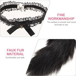 Abaodam Fox Animal Costume Set: Furry Ears Headband, Tail Plug, and Neck Choker for Women