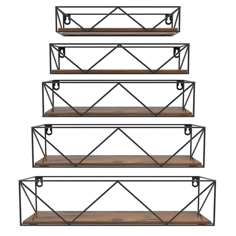 Floating Shelves Wall Mounted Set Of 5, Hanging Storage Floating Shelf For Bat