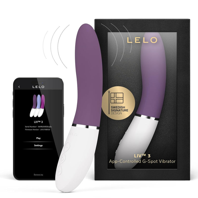 Liv 3 App-Controlled G-Spot Vibrator For Women With 8 Settings, Curved Shape Female Vibrator Sex Toys, Waterproof Vibrator, Personal Vibrators, Adult Toys For Women, Sex Toy For Woman, Plum
