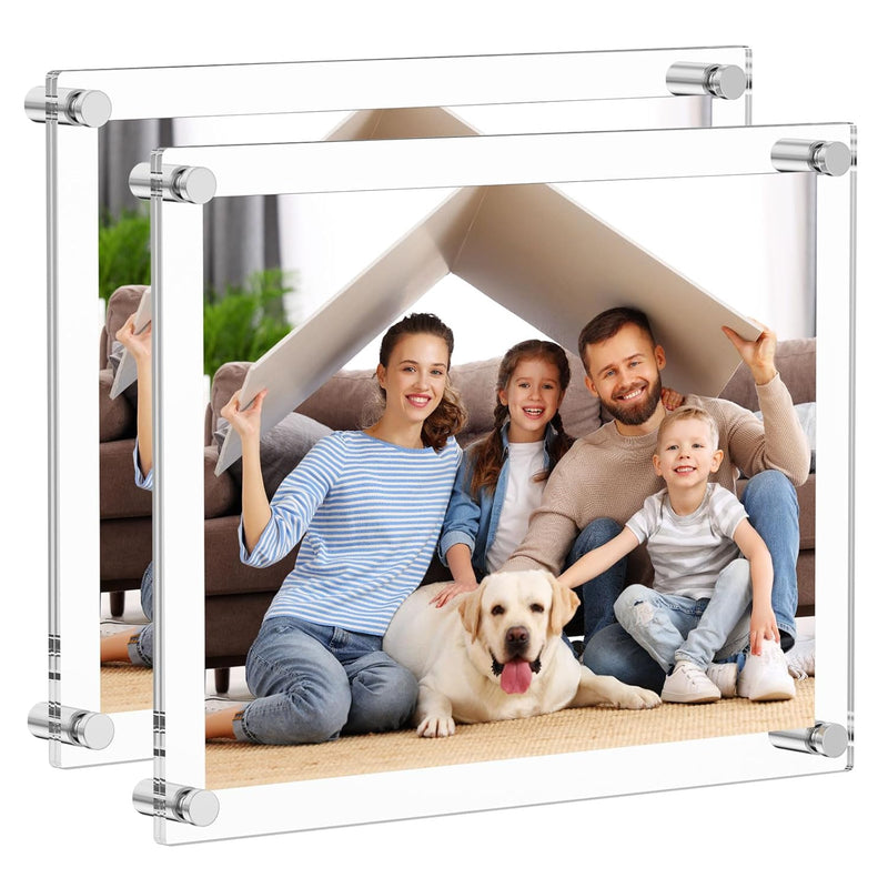 11X14 Acrylic Picture Frames 2 Pack, Clear Picture Frames For Wall, Modern Fra
