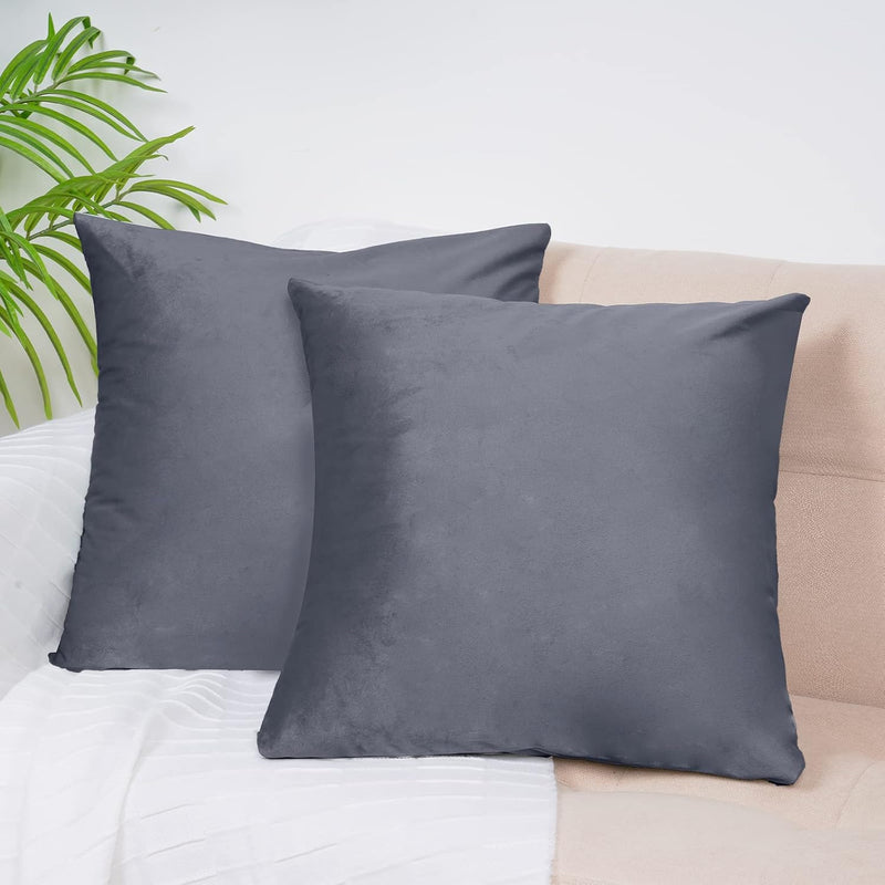 Velvet Euro Sham 26"X 26", 2 Pack Super Soft Cozy European Pillow Covers, Deco